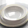 Tallrikar 10st/Lot Gold Disponible Plastic Western Plate Dinner Party Dish Steak Cake Sallad