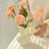 Vases Nordic Cream Handle Style Milk Pot Ceramic Flowerpot Creative Home Flower Decoration for Living Bedroom el Desktop 230425