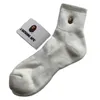 Chaussettes japonaises marée marque AAPE tête de singe dans le tube serviette bas homme noir et blanc gris sport T230425