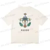 Herr t-shirt höger varumärke Rhude Fashion Coconut Tree Print Women's Summer Short Sleeve T230425