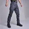 Men's Pants Plus Size Mens Casual Pants Summer Moto Bike Pants Male Zipper Pockets Trouser Solid Khaki Black Outdoor Leisure Pant 230425