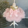 Robes de fille de jardin bouffantes avec nœud floral, petite robe mignonne en Tulle, princesse, première Communion pour bébé