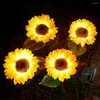 1pc/2pcs LED luci solari girasoli con batteria 12V600MAH lampada da giardino decorativa per esterni