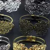 Bangle Antique Bronze Silver Gold Flow Flor Ethnic Metal Metal Copper Fashion Bohemia Pulseira para mulheres