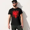 Męskie koszule więcej design mężczyzn Tshirt Albania flaga albańska wiejska koszulka wiejska t-shirt O-Neck Boys Odzież bawełna