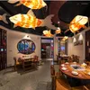 Chandeliers Southeast Asian Classical Wooden Fish Chandelier Restaurant Art Gallery Cafe Decoration Ceiling Pendant Lighting