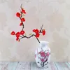 Dekoracyjne kwiaty wieńce 1pc sztuczna śliwka kwiat różowy czerwony biały drzewo jedwabny kwiat DIY Bonsai Arch Wedding Props stolik domowy żywy roo