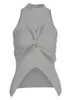 Женские танки Camis twotwinstyle Sexy Cut Out out Women для женщин круглый воротник без рукавов Сплошные минималистские жилеты Женская летняя одежда Стиль 230424