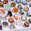 Cluster Rings Arrival Silver Plated Oval Vintage Big Stone Mix Color Style Fashion Party Jewelry 12pieces/lot