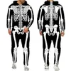 Herrdräkter Blazers Halloweeen Cosplay Skeleton Splanchna 3D över hela utskrift av dragkedja Tracksuits Mens Hoodie Pants 2 PCS Set Streetwear 231124