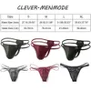 CLEVER-MENMOD Mannen Sexy String PU Mini Thong Opengewerkte Ademende Kleine Driehoek Ondergoed Kunstleer G-string Slipje Jockstrap