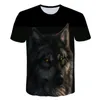 Camisetas masculinas de alta qualidade desenho animado t-shirt Luxury moda da moda marca Kitten Padrão 3d impressão feminina redonda pescoço curto