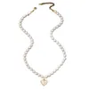Swarovskiso Necklace Designer Women Original Quality Style Glass Pearl With Light Luxury And High Grade Feeling Inlaid With Love White Shell Peach Heart Pendant