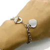 Original Women stainless steel bracelet with letter PLEASE RETURN TO Heart gold silver OT chains Pulsera Fashion T jewelry style