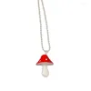 Pendentif colliers breloques champignon pendentifs collier de haute qualité Simple femme coloré petit frais mignon Kawaii dames