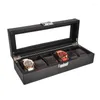 Horloge Dozen 5/6/10/12 Girds Koolstofvezel Display Box Organizer Storage Case Transparante Stand Caja para Relojes