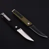 New A1916 Pocket Folding Knife 440C Satin/Stone Wash Blade G10 Handle Outdoor Camping Hiking Fishing EDC Folder Knives with Nylon Bag