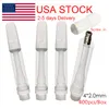 USA STOCK Full Ceramic Vape Cartridges 1ml Thick Oil Atomizers Empty E-cigarette Flat Screw in Tips Ceramic Coil Carts 510 thread Lead Free Atomizer V22 Custom Logo