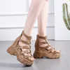 Sandals 2023 Fashion High Platform Sneakers Zipper Punk Chunky Cool Women's Beach 8cm Open Toe Casual Summer Sports Shoe