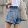 Kobiety damskie dżins z szerokiej nogi wysokiej talii dla kobiet Jean Summer Korean Style luźne krótkie 230425