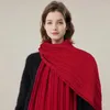 Scarves 2023 Winter Neck Scarf For Women Warm Fleece Solid Color Versatile Knitted Men Couples Luxury Poncho Shawl Muffler