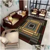 Carpets Geometric Printed Carpet In The Living Room Anti-Slip Washable Large Rugs Bedroom Bedside Sofa Floor Mat Decor Soft Area Carpe Dhb9I