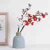 Couronnes De Fleurs Décoratives 1 Pc Fleur De Prunier Artificielle Rose Rouge Blanc Arbre Fleur De Soie DIY Bonsai Arch Accessoires De Mariage Home Table Living Roo