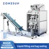 ZONESUN Automatique Masque Facial Emballage Vertical Liquide Remplissage Sac Machine À Sceller Pied Masque Pompe Magnétique Date Codage ZS-MS2TGF