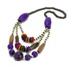 Pendant Necklaces Bohemian Layers Wood Ethnic Multicolor Wooden Beads Chain Long Statement Collar Maxi Jewelry