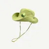 Berets VACIGODEN Fashion Retro Button Drawstring Cowboy Bucket Hat Men Women Outdoor Camping Hiking Cap Summer Tour Sun Protection