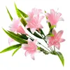 Decorative Flowers Periwinkle Artificial Oversized Lily Flower Potted Decoration Wedding