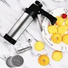 Baking Moulds 8Pcsset Stainless Steel Cookie Decorative Gun Biscuit Hand Pressing Machine Household DIY Tools Kitchen Accessories 230425