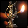 装飾的なオブジェクト図形ギリシャの正義の女神彫像フェアエンジェルス樹脂スケプトールピープル装飾品ヴィンテージホームデコレーションアースOTIP8