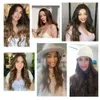 Synthetic Wigs EASIHAIR Long Brown Ombre for Women Natural Hair Wavy Middle Part Female Wig Cosplay Heat Resistant 230425