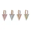 Boucles d'oreilles pendantes Micro pavé CZ géométrique Simple classique femmes bijoux Pastel coloré émail Triangle charme boucle d'oreille goutte