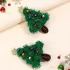 Acessórios de cabelo 2 Pcs Árvore de Natal Grampos de Cabelo Falso Clipes para Bebês Meninas Glitter Bead Barrettes Headwear Crianças Headwear