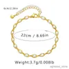 Ankiety Kobiety eleganckie 18 -karatowe złoto metalowe łańcuch linków do dziewcząt dla dziewcząt Regulowana długość delikatna biała imitacja Pearl Anklet R231125