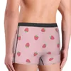 Underpants Strawberries Kawaii Cute Pastel Pink Cottagecore Rural Aesthetic Cotton Panties Mens Underwear Shorts Boxer Briefs