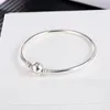 Strand DIY Jewelry Accessories Europe And The United States Plated White K Basic Smooth Round Head Hard Bracelet Can Be Opened