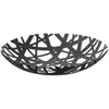 Bowls 2498 Tower Fruit Bowl - Modern Kitchen Counter Basket Holder Black