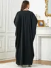 Etnische kleding Moslimvrouw Set Islamitische mouwloze jurk Applicaties Vlinder Kimono Abaya Dubai Koeweitse avondfeestoutfit Ramadan