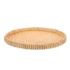 Dijkartikelen Sets Snack Bowls Mand Serveer dienblad Rattan Fruit Vegetable Woven Dessert Display Trays Drooged Bowl