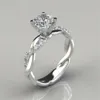 Anelli di diamanti principessa Sier CZ da sposa con nodo pieno placcato oro di vendita caldo per le donne