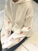 Herren Hoodies Sweatshirts Erdbeere Stickerei Hoodie Harajuku Frauen Niedliches Sweatshirt Mädchen Lila Ulzzang Lose Freizeit Chic High Street Femme 231124