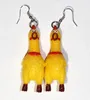 Hoop Earrings 1Pair Squawking Rubber Chicken Earrings- Rooster Chick Novelty Gag Joke Jewelry