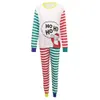 Famille correspondant tenues 2023 année vêtements rayé imprimé pyjama de Noël ensemble adultes enfants 2 pièces costume ample doux look de Noël 231124