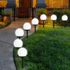 Gräsmattor 1/2st Rond glödlampa LED Solar Lamp Waterproof Lawn Light Outdoor Garden Light Street Ball Light Lawn Yard Landscape Decorative Q231125