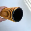 Tubo de pvc interno preto externo amarelo convexo com nervuras espiral mangueira de sucção de areia macio leve resistente ao desgaste