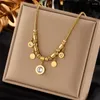 Choker CHUANGCHENG Mode Niche Design Etnische Stijl Parel Vlinder Hart Bloem Achtpuntige Ster Roestvrij Stalen Hanger Ketting