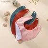 Bibs Burp Cloths New Autumn Winter Thicken Baby Bibs Cotton Plush Newborn Feeding Triangle Bib Burp Cloths Super Absorbent Baby Saliva TowelL231125